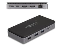 Delock - Dockningsstation - Usb-C / Thunderbolt 3 / Thunderbolt 4 - 2 X Hdmi - 1Gbe