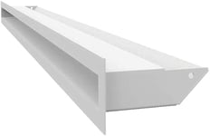 Grille de Ventilation KRATKI AIR | Grille d'air Chaud 6 x 100 cm | Blanc | Grille d'extraction pour Ventilation de cheminée | Prise d'air à Un Angle de 45 degrés | résistant à la surchauffe