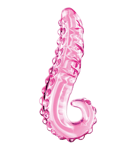 Icicles #24 Pink Glass Tentacle Dildo Ribbed Probe Fantasy Fetish Wand Massager