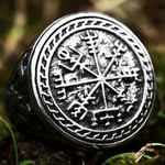 Ring - Nordisk mytologi Vegvisir med yxor och valknut