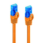 Câble Patch Ethernet Cat.5e U/UTP Transmission jusqu'à 1Gigabit, 2 connecteurs RJ45, câble PVC, CCA, AWG 26/7. Idéal pour la Transmission par Fibre Optique avec des Liaisons Gigabit/LAN, 0.5m, Orange