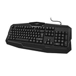 uRage Clavier Gaming Exodus 100" (Clavier Gamer Silencieux, Anti-Ghosting, Win-Lock, Filaire, AZERTY, Repose Poignet intégré, 12 Touches Fonctions multimédia) Noir