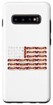 Coque pour Galaxy S10+ Hot Dog Drapeau américain 4 juillet patriotique été barbecue drôle