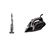 Shark Upright Vacuum Cleaner [NZ801UKT] Powered Lift-Away with Anti-Hair Wrap Technology, Pet Hair, Navy and Orange & Russell Hobbs Powersteam Ultra 3100 W Vertical Steam Iron 20630 - Black and Grey