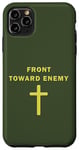 iPhone 11 Pro Max Front Toward Enemy – Christian Faith Military Cross of Jesus Case