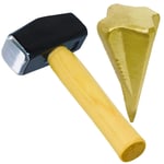 Log Splitter Hammer Kit 4lb / 2kg Lump Club Sledge + Wood Splitting Maul Wedge
