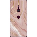 Sony Xperia XZ3 Transparent Mobilskal Ljusrosa marmor