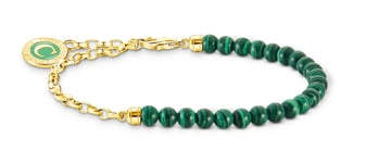 Thomas Sabo Charm Club Charmista green beads yellow-gold plated armband A2130-140-6