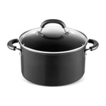 Circulon Total Stockpot in Black Hard Anodised Non Stick Cookware - 24cm / 5.7L