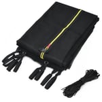 COSTWAY Trampolin skyddsnät 457cm 15FT-6 raka stolpar-Dubbel dragkedja och skyddsspännen-PE-Utomhus Svart