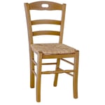 Chaise Loris En Noyer Claire Avec Siège En Paille De Riz
