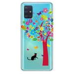 Samsung Galaxy A31 - Gummi cover med printet design - Farverigt træ