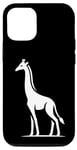 iPhone 15 Pro White Silhouette Giraffe Minimalist Case
