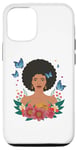 iPhone 13 Pro Woman With Butterflies & Flowers Juneteenth Black History Case