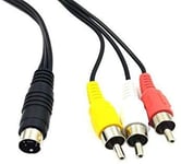 CABLING® 4 Pin S-Video to 3 RCA Male TV Adapter Cable for Laptop