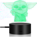 Baby Yoda Leksaker 3D Lampa Star Wars Presenter LED Nattlampa 7 Färger