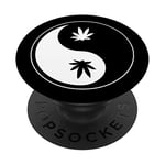 Weed Ying And Yang Marijuana Cannabis Stoner Yoga Gift PopSockets PopGrip: Swappable Grip for Phones & Tablets