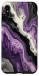 Coque pour iPhone XS Max Drapeau Asexuality Marble Pride | Art en marbre noir, violet, gris
