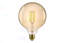 Brennenstuhl - LED-glödlampa med filament - form: glob - E27 - 4.9 W - varmt vitt ljus - 2200 K - guld