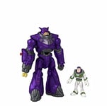 Disney and Pixar Lightyear Toys, Imaginext Battle Blast Zurg & Buzz Lightyear Figure Set for Preschool Pretend Play Ages 3-8 Years - HGT34