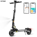 Hopfällbar elektrisk skoter - HITWAY - 8,5" uppblåsbara däck - 500W - APP - 48V 15,6Ah batteri - H6 Scooter Svart &amp; Röd