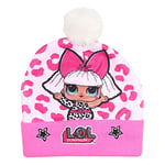 LOL Surprise Diva Beanie with Pom, Girls, One Size, Pink, Official Merchandise
