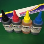 4x100ml Lubrink Dye Ink for Refilling HP 302 HP302 HP Deskjet 3637 3638 Printers