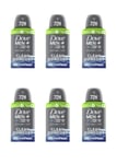 Dove Men+Care Clean Comfort Antiperspirant Aerosol Spray 75ml TRAVEL SIZE x 6