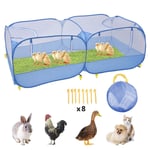 Portable Chicken Run Coop, Foldable Large Pop-Up Chicken Pen for Rabbit Cage Small Animals, Outdoor Pet Enclosure Outdoor Rabbit Run, 7325in