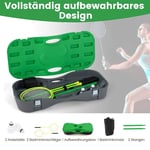 Badmintonnätstativ bärbart fjäderbollsspel med racketar komplett badmintonset grönt