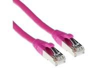 ACT Pink 15.00 meter SFTP CAT6A patch cable snagless with RJ45 connectors