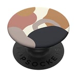 Sassy Modern Geometric Abstract Brown Pink Gray Black PopSockets Grip and Stand for Phones and Tablets