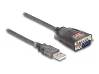 Delock - Nätverksadapter - Usb - Rs-232 - Svart, Transparent