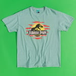 Official Jurassic Park Jeep Logo Vintage Wash Green T-Shirt