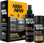 NISHMAN Hair Fibres, Dark Brown, 21G | Hair Building Keratin Fiber | Hair Powder