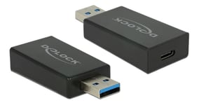Delock Converter USB 3.1 Gen 2 USB-A Male to USB-C Female,10 Gbp,black