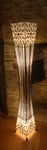 Sassak Floor Standing Lamp from Bali Made from Shell and Bamboo-150cm, Bamboo, White