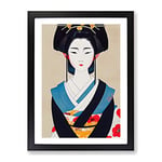 Picture Of A Geisha No.3 Framed Print for Living Room Bedroom Home Office Décor, Wall Art Picture Ready to Hang, Black A3 Frame (34 x 46 cm)