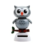 HMXA Auto Accessories Dashboard Decoration Car Ornament Car Styling Solar Powered Dancing Shaking Head Swing Doll Cute Owl Birds (Color Name : Gray)