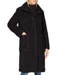 BOSS Womens C Cetedy Relaxed-fit Teddy Coat in Faux Fur, Black1, 14 UK (42 EU)