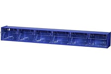 Casier à tiroirs basculants Allit 464440 VarioPlus ProFlip 6 (l x H x P) 600 x 115 x 95 mm bleu, transparent 1 pc(s)