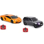 CMJ RC Cars Lamborghini Aventador LP700-4 Officially Licensed Remote Control RC Car 1:24 Scale & TM Range Rover Sport Remote Control Car 1:24 scale with Working LED Lights