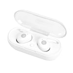 Fashion Bluetooth Earphone, Wireless Earphones Stereo Sound Bass Bluetooth 5.0 Headset, with Mic Wireless Earbuds, with Charging Box, for Gym Home Office etc (Color : White)