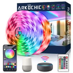 Alexa WiFi LED Strip Lights, ARKOCHIC 10M Smart Rope Lights RGB 5050 Color Changing Music Sync, Voice Control Compatible with Alexa Echo, Google Assistant, Decoration for Party Kitchen (2x5m)