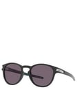 Oakley Latch Prizm Grey Round Sunglasses - Grey, Grey, Men
