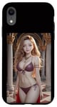 iPhone XR Curvy Smile Girl, Golden Hair, Wearing Bikini, In Palace Case