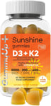 Vitamin D3+K2+Calcium Gummies High Strength Sunshine Gummies 2 Months