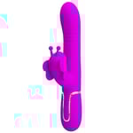 PRETTY LOVE - MULTIFUNCTION RABBIT VIBRATOR 4 IN 1 BUTTERFLY FUCHSIA