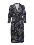 Gerry Weber Edition Dress Knitted Fabric Dresses Wrap Multi/mönstrad [Color: BLUE/GREEN PRINT ][Sex: Women ][Sizes: 34,36,38,42,44,46 ]