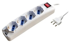 MKC 492518316 Multiprise n°4 avec interrupteur avec câble et prise ITA 2P+T 16 A, blanc